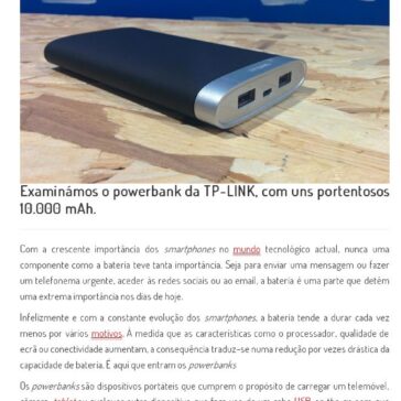 Análise. Powerbank TP-LINK PB50 10.000 mAh – Telemóveis