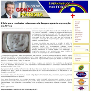 Pílula para combater criadouros da dengue aguarda aprovação da Anvisa – Gonzaga Patriota