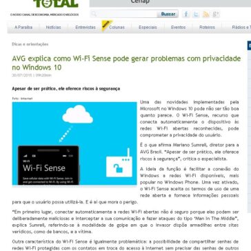 AVG explica como Wi-Fi Sense pode gerar problemas com privacidade no Windows 10 – Paraíba Total