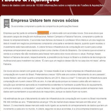 Empresa Ustore tem novos sócios – Fusões e Aquisições