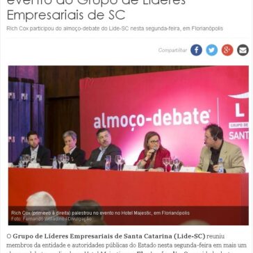 Empreendedor dos EUA palestra sobre sucesso e trabalho em equipe em evento do Grupo de Líderes Empresariais de SC – O Sol Diário