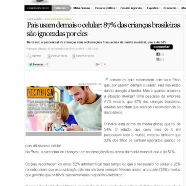 Pais usam demais o celular: 87% das crianças brasileiras são ignoradas por eles – Cenário MT