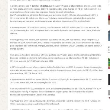 TI lidera lista de PMEs que mais crescem – Fusões & Aquisições