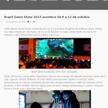 Brasil Game Show 2015 acontece de 9 a 12 de outubro – Mais Indaiá