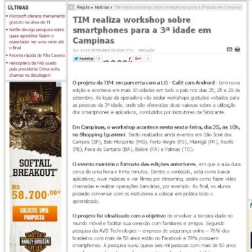 TIM realiza workshop sobre smartphones para a 3ª idade em Campinas – Portal de Paulinia
