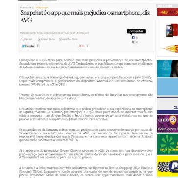 Snapchat é o app que mais prejudica o smartphone, diz AVG – Cenário MT