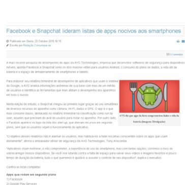 Facebook e Snapchat lideram listas de apps nocivos aos smartphones – Comunique-se
