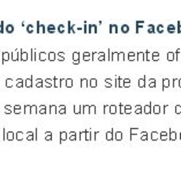 Roteador brasileiro libera Wi-Fi fazendo ?check-in? no Facebook – Gilberto Sudré