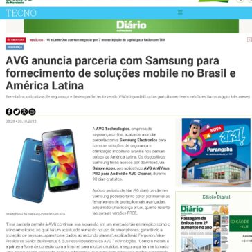 AVG anuncia parceria com Samsung para fornecimento de soluções mobile no Brasil e América Latina – Diário do Nordeste