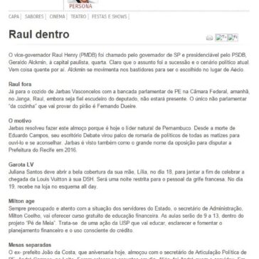 Raul dentro – Folha Pe