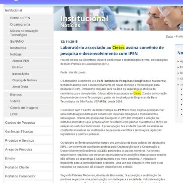 Laboratório associado ao Cietec assina convênio de pesquisa e desenvolvimento com IPEN – IPEN