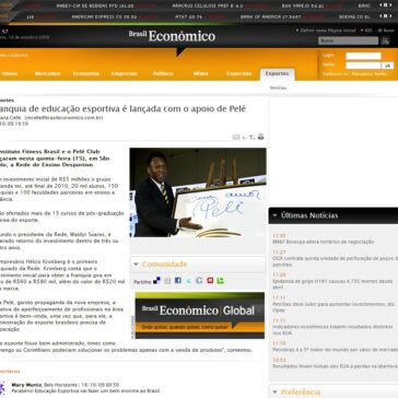 Franquia de educação esportiva é lançada com o apoio de Pelé – Site – Brasil Econômico –