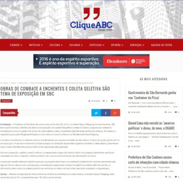 Obras de combate a enchentes e coleta seletiva são tema de exposição em SBC – Clique ABC