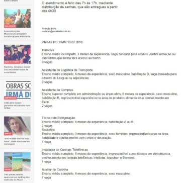 SIMM oferece vagas de emprego para quinta-feira (18) – Ibahia