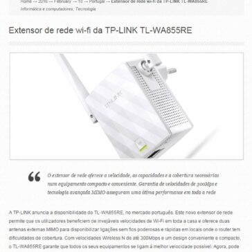 Extensor de rede wi-fi da TP-LINK TL-WA855RE – Shopping Spirit News