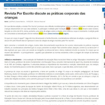Revista Por Escrito discute as práticas corporais das crianças – Campo Grande Notícias