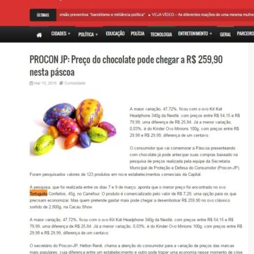 PROCON JP: Preço do chocolate pode chegar a R$ 259,90 nesta páscoa – Portal de Notícias PB