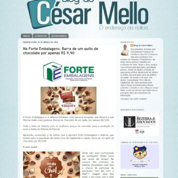 Na Forte Embalagens: Barra de um quilo de chocolate por apenas R$ 9,90 – Blog do César Mello