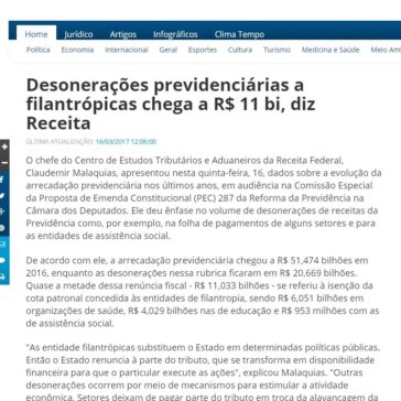Desonerações previdenciárias a filantrópicas chega a R$ 11 bi, diz Receita – Diário de Notícias