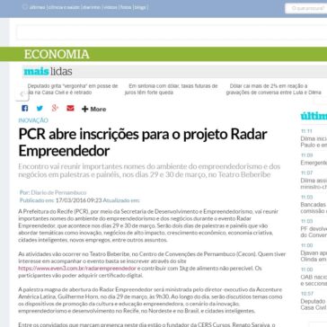 PCR abre inscrições para o projeto Radar Empreendedor – Diário de Pernambuco