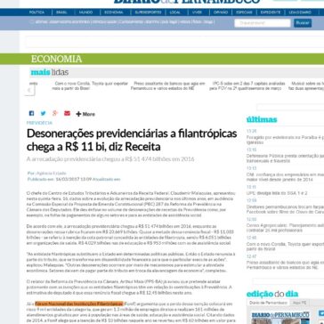 Desonerações previdenciárias a filantrópicas chega a R$ 11 bi, diz Receita – Diário de Pernambuco