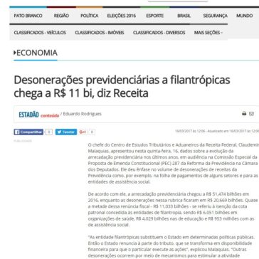 Desonerações previdenciárias a filantrópicas chega a R$ 11 bi, diz Receita – Diário do Sudeste