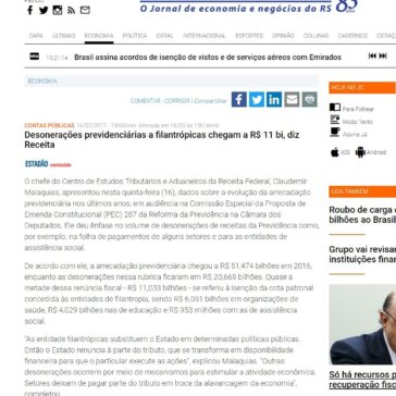 Desonerações previdenciárias a filantrópicas chega a R$ 11 bi, diz Receita – Jornal do Comércio