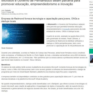 Microsoft e Governo de Pernambuco selam parceria para promover educação, empreendedorismo e inovação – IT Fórum 365