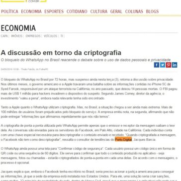 A discussão em torno da criptografia – Folha Pe