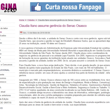 Claudia Itano assume gerência do Senac Osasco – Página Zero