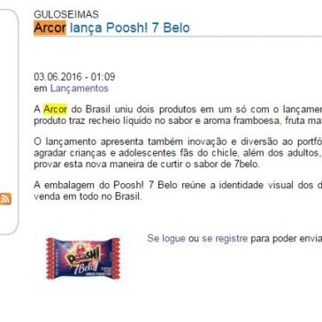 Arcor lança Poosh! 7 Belo – Brasil Alimentos