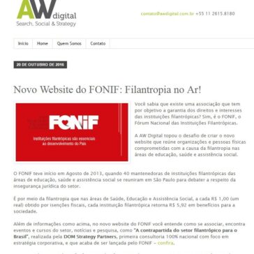 Novo Website do FONIF: Filantropia no Ar! – AW Informática