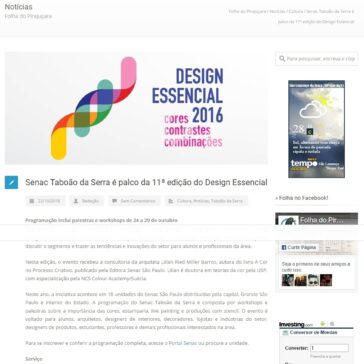 Senac Taboão da Serra é palco da 11ª edição do Design Essencial – Folha do Pirajuçara