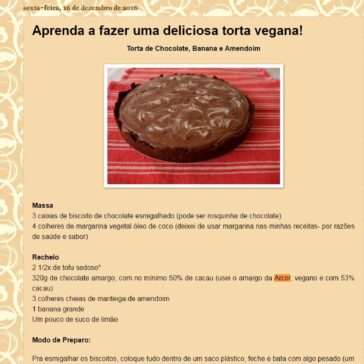 Aprenda a fazer uma deliciosa torta vegana! – Bistrô da Praça