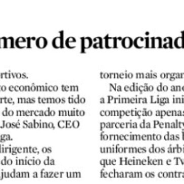 Primeira Liga dobra número de patrocinadores do ano passado – Diário Catarinense