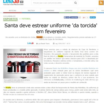 Santa deve estrear uniforme ‘da torcida’ em fevereiro – Leia Já