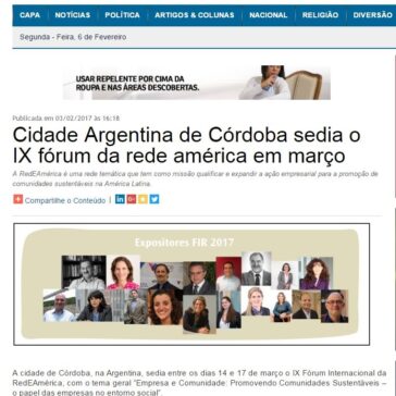 Cidade Argentina de Córdoba sedia o IX fórum da rede américa em março – Jornal O Nortão