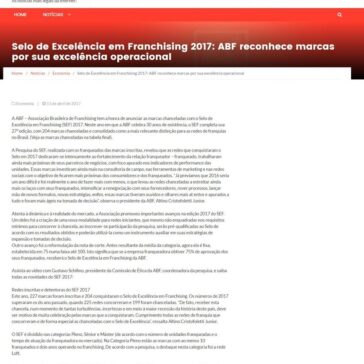 Selo de Excelência em Franchising 2017: ABF reconhece marcas por sua excelência operacional – Notícias Legais