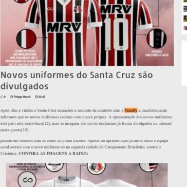 Novos uniformes do Santa Cruz são divulgados – PE Futebol Clubes