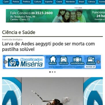 Larva de Aedes aegypti pode ser morta com pastilha solúvel – Site Miséria