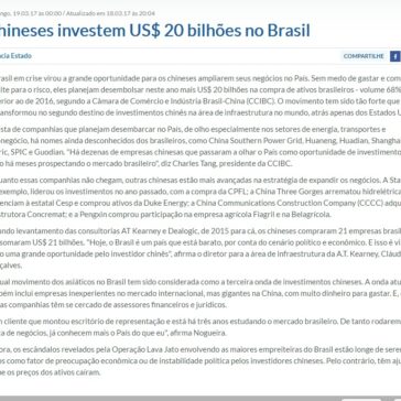 Chineses investem US$ 20 bilhões no Brasil – Diário da Região Online