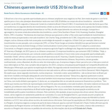 Chineses querem investir US$ 20 bi no Brasil  – Diário da Região