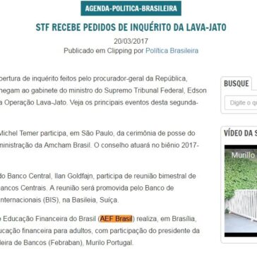 Agenda: STF recebe pedidos de inquérito da Lava-Jato – Política Brasileira