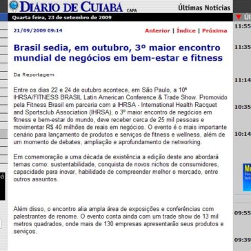 Brasil sedia, em outubro, 3º maior encontro mundial de negócios em bem-estar e fitness – Site – Diário de Cuiabá