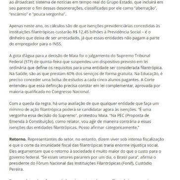Relator da reforma da Previdência quer fim de isenção a entidades filantrópicas – Ceará Agora