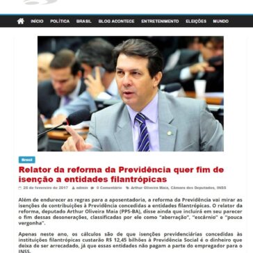 Relator da reforma da Previdência quer fim de isenção a entidades filantrópicas – Política Site