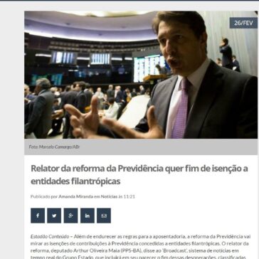Relator da reforma da Previdência quer fim de isenção a entidades filantrópicas – Blog do Jamildo