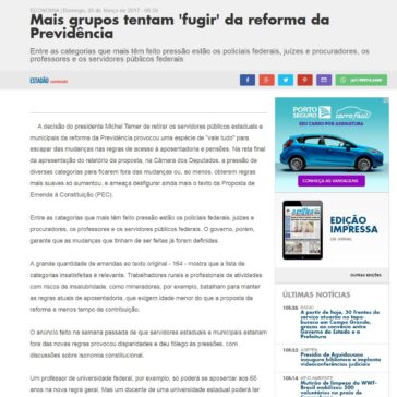 Mais grupos tentam fugir da reforma da Previdência – A Crítica