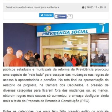 Mais grupos tentam ‘fugir’ da reforma da Previdência – A Redação
