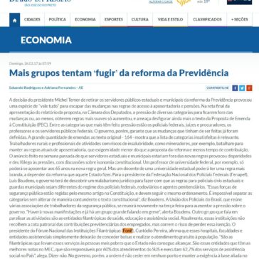 Mais grupos tentam ‘fugir’ da reforma da Previdência – Diário Web